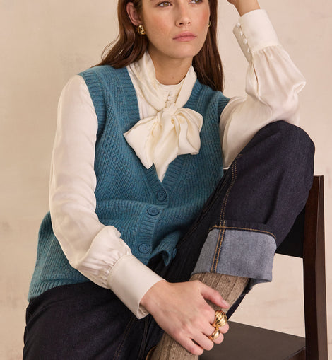 GILET SANS MANCHES EN LAINE ET CACHEMIRE PACO