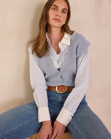 GILET SANS MANCHES EN 100% LAINE PARATY