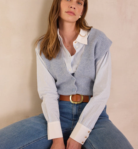 GILET SANS MANCHES EN 100% LAINE PARATY