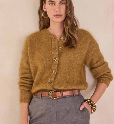 GILET CARDIGAN EN MOHAIR LOU