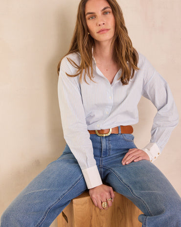 CHEMISE À RAYURES EN 100% COTON DESERT