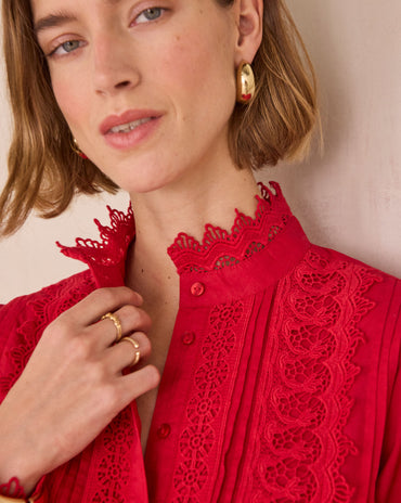 BLOUSE À BRODERIE EN 100% COTON DALILA