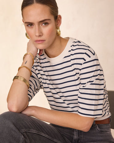 T-SHIRT À MANCHES COURTES EN 100% COTON LISETTE