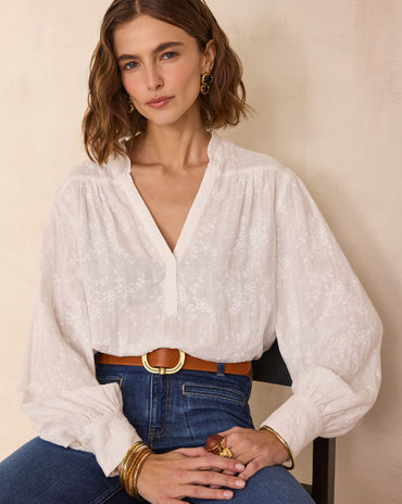 BLOUSE À BRODERIES FLORALES DILA