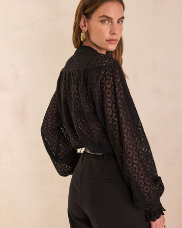 BLOUSE COL V BRODÉE EN COTON DANIELA