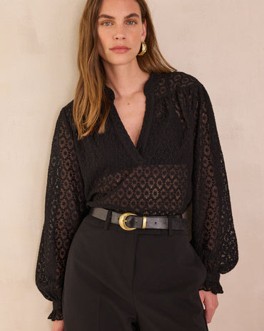 BLOUSE COL V BRODÉE EN COTON DANIELA