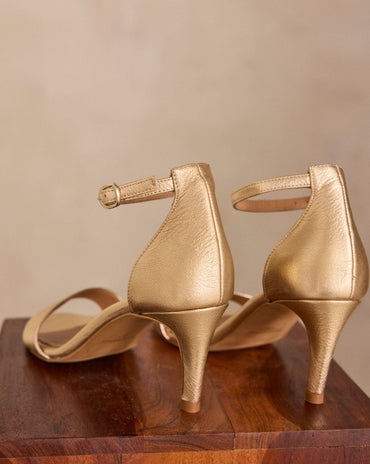 SANDALES À TALONS EN 100% CUIR VERA