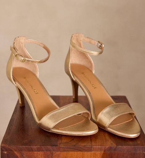 SANDALES À TALONS EN 100% CUIR VERA