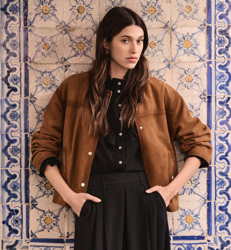 BLOUSON EN CUIR VELOURS VIP