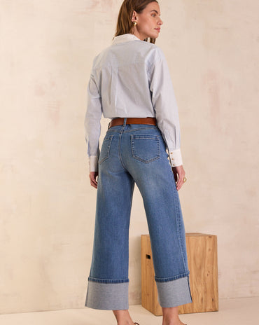 JEAN CROPPED À REVERS RUBY