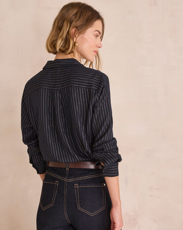 CHEMISE À FINES RAYURES IRISÉES DONIA