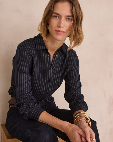 CHEMISE À FINES RAYURES IRISÉES DONIA