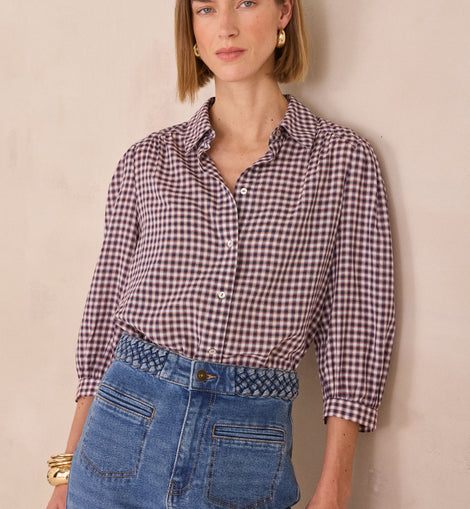 CHEMISE MANCHES 3/4 À CARREAUX DAN
