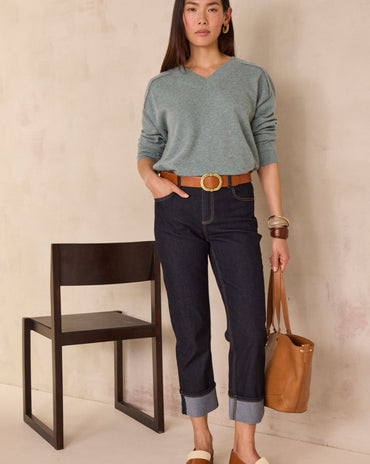 PULL COL V EN 100% CACHEMIRE 2 FILS BARY