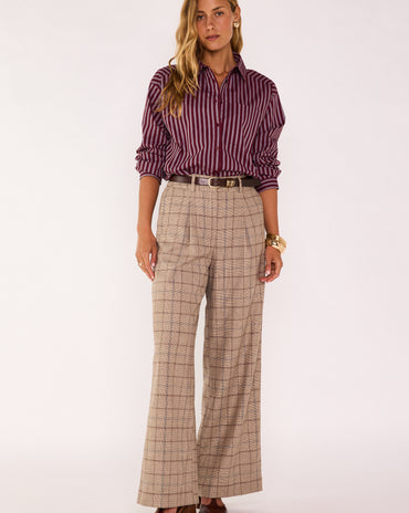 PANTALON LARGE À CARREAUX FLAUBERT