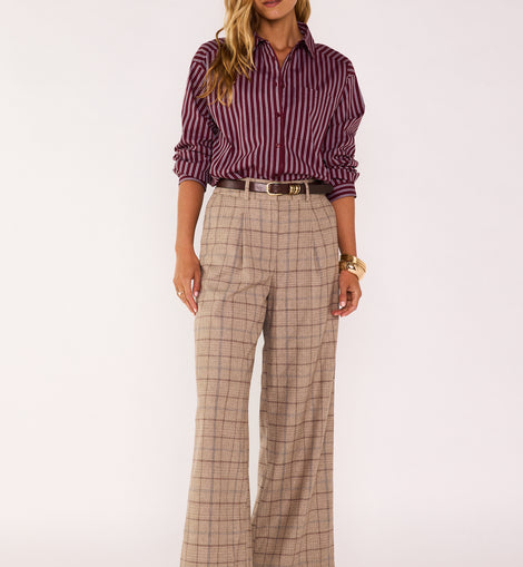 PANTALON LARGE À CARREAUX FLAUBERT