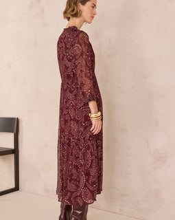 ROBE LONGUE À MOTIF ARABESQUE CAROLA