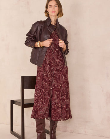 ROBE LONGUE À MOTIF ARABESQUE CAROLA