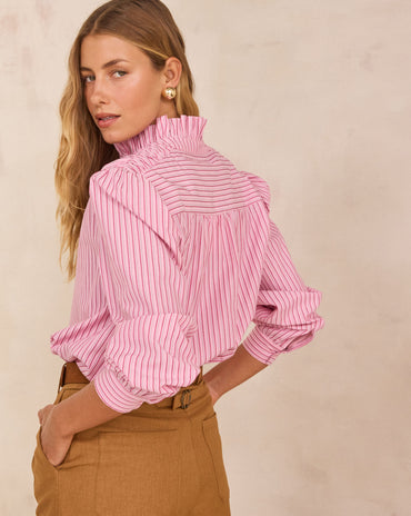 BLOUSE À RAYURES EN 100% COTON SIA