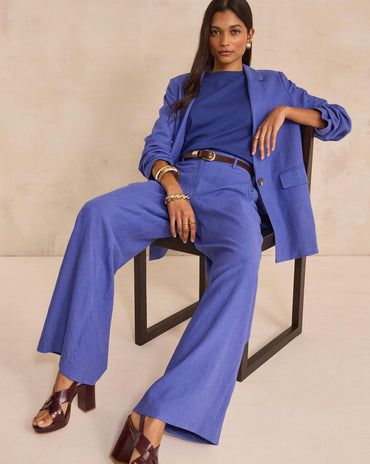 PANTALON LARGE EN LIN MÉLANGÉ TAMINA