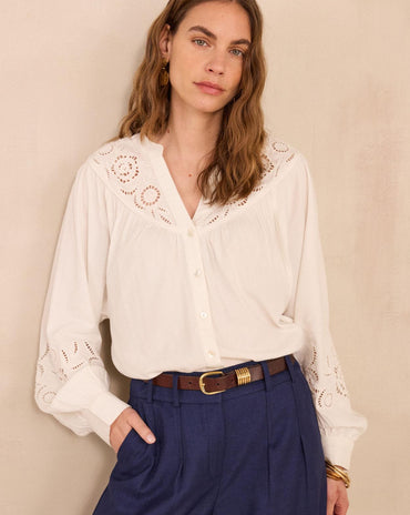 BLOUSE MANCHES LONGUES COTON MÉLANGÉ DOLLY