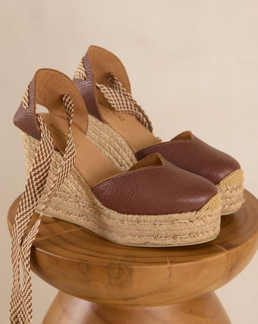 ESPADRILLES À TALONS EN CUIR STAN