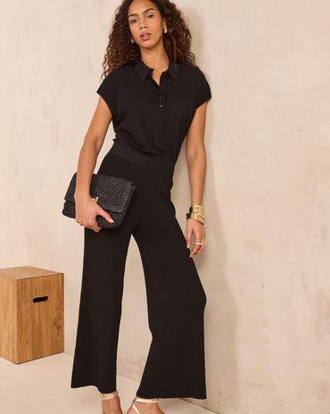PANTALON LARGE EN MAILLE FINE TIBAUT