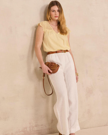 PANTALON LARGE EN LIN TIM