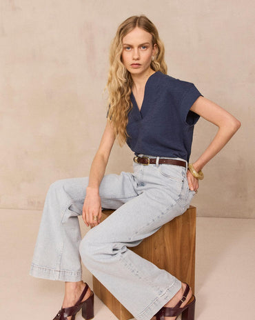 T-SHIRT MANCHES COURTES EN COTON LYS