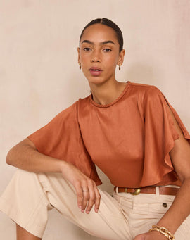 BLOUSE MANCHES À VOLANTS DAREN