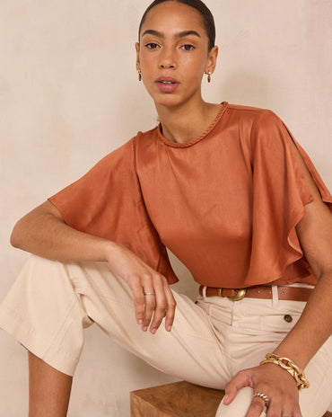 BLOUSE MANCHES À VOLANTS DAREN