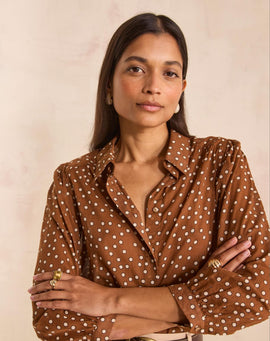 CHEMISE IMPRIMÉE À POIS EN COTON DYLAN