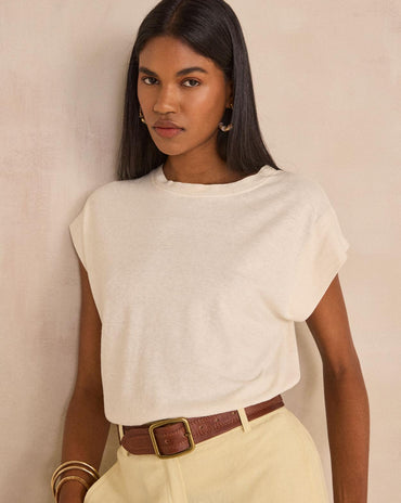 T-SHIRT À MANCHES COURTE EN CHANVRE ET COTON LOIC