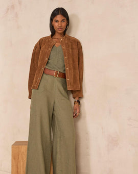 PANTALON LARGE EN LIN TERRY
